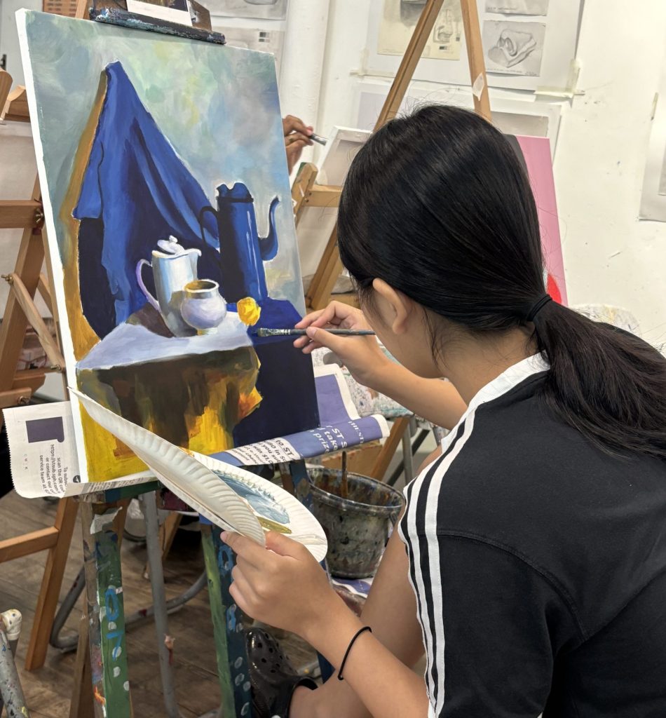 kid children child still life acrylic painting professional art course art lesson art class painting acrylic painting visual arts centre student girl