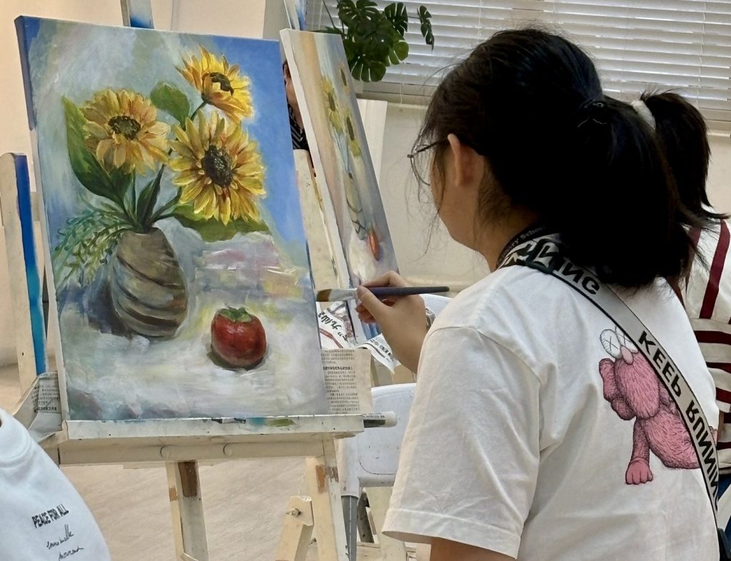 kid children child still life acrylic painting professional art course art lesson art class painting acrylic painting visual arts centre student girl
