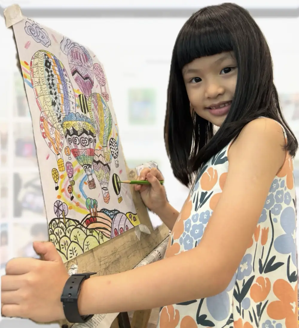 holiday kid art course kid line drawing with colour course