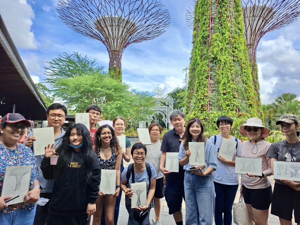 urban sketching art workshop art course Gardens by the bay Visual Arts Centre