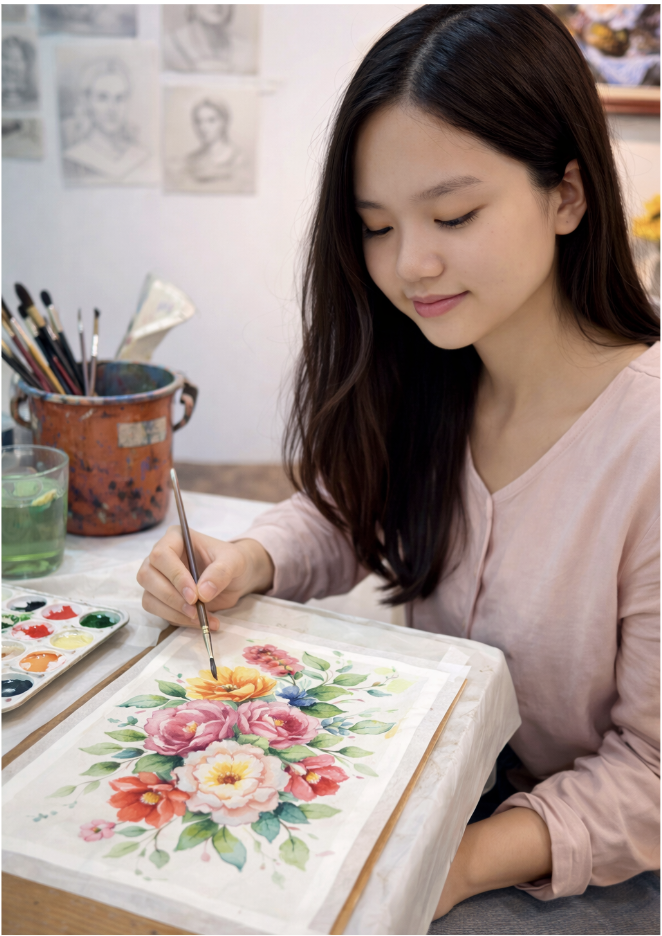 Botanical Postcard Design & Painting with Watercolour Illustration art workshop Visual Arts Centre