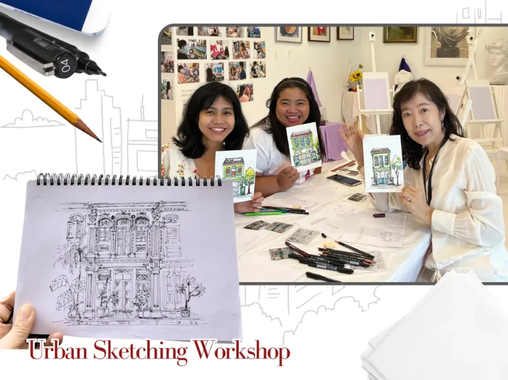 Culture Pass Urban Sketching in Singapore by Visual Arts Centre Professional Sketching with all Materials Provided suitable for Beginners and all Ages Great for Family Friends Groups Team Bonding and More