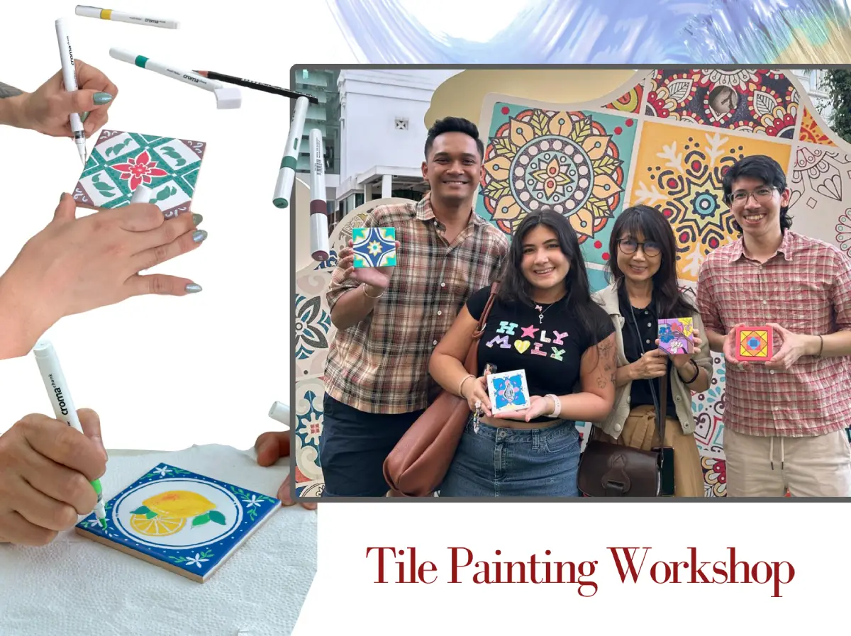 Culture Pass Peranakan Tile Painting in Singapore by Visual Arts Centre suitable for All Ages Great for Family, friends and corporate great for beginners