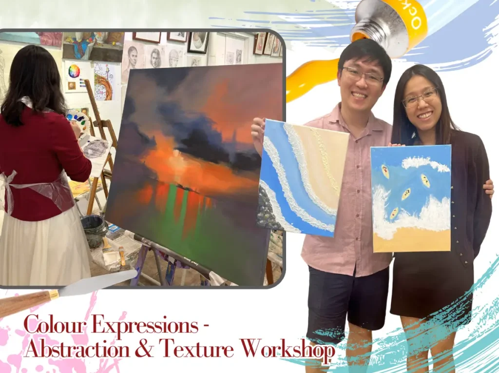 Culture Pass Colour Expressions - Abstractions & Texture Abstract Art Acrylic Painting In Singapore by VIsual Arts Centre suitable for all groups all materials provided
