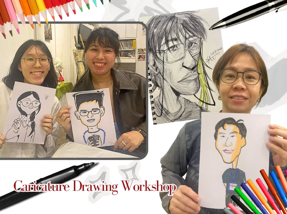 Culture Pass Caricature Drawing in Singapore by Visual Arts Centre Best Caricature Culture Pass Workshop suitable for beginners and all ages great for Families and Friends