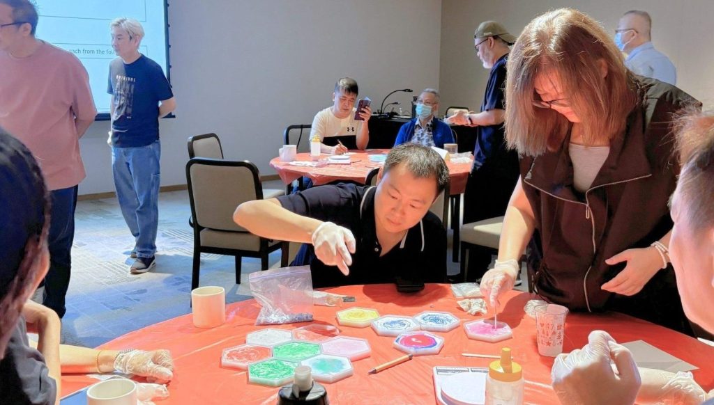 Jesmonite Coaster Making Workshop by Visual Arts Centre Singapore Best Art Workshops Nanyang Themed Workshops Singapore