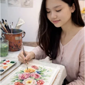 Botanical Postcard Design & Painting with Watercolour Illustration art workshop Visual Arts Centre
