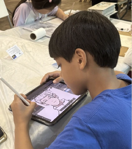 school holiday manga and digital drawing