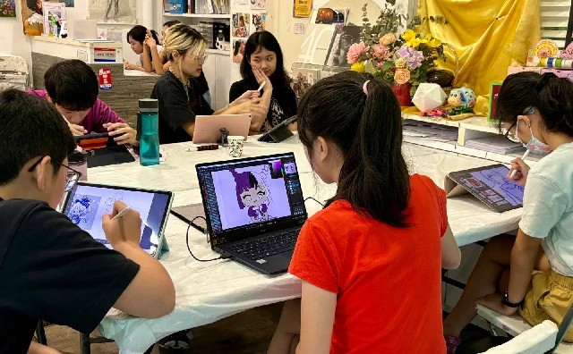 teens digital drawing and painting course with manga subject Visual Arts Centre