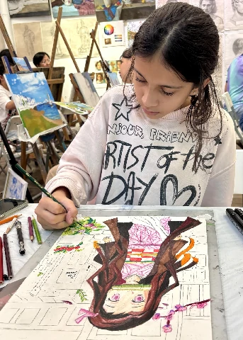 manga drawing course for teenagers at Visual Arts Centre