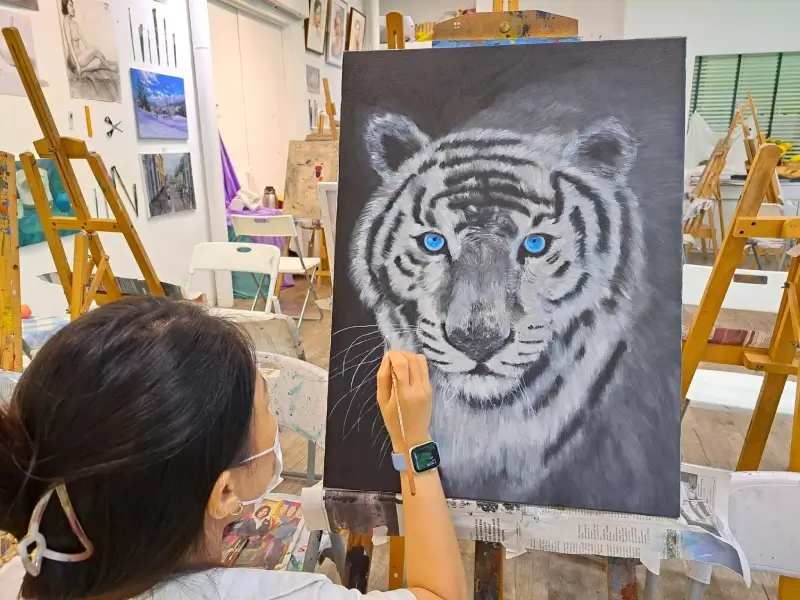 oil painting adult animal painting art class art course Visual Arts Centre