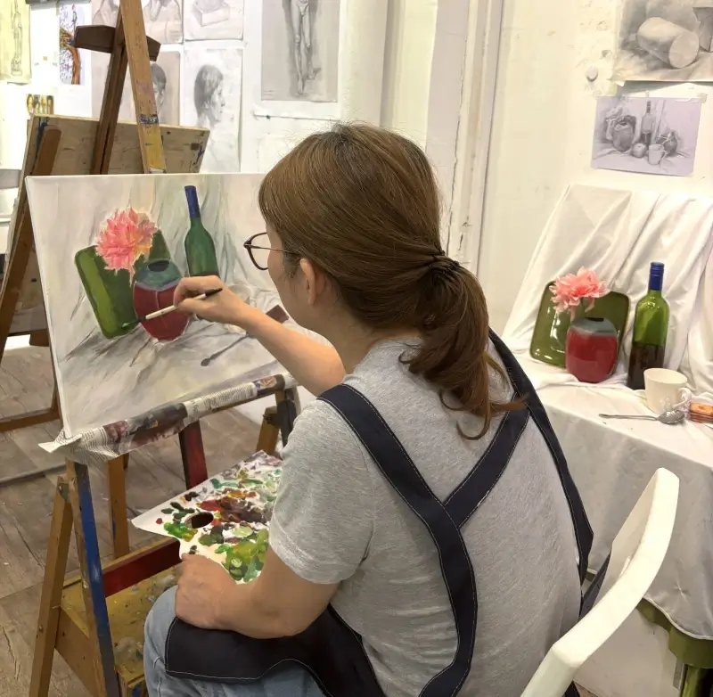 adult art course_ art class - still life acrylic painting