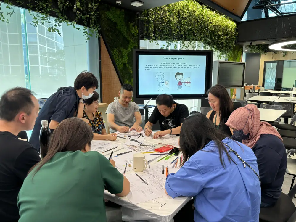 manga self-portrait Hari Raya Visual Arts Centre art jamming team bonding