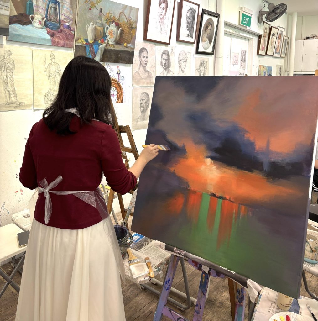 adult art course_ art class - abstract acrylic painting