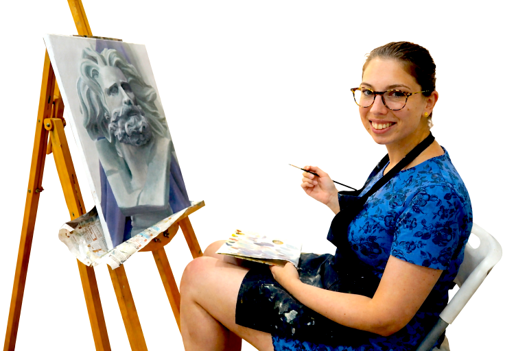 adult art course art class oil painting plaster cast