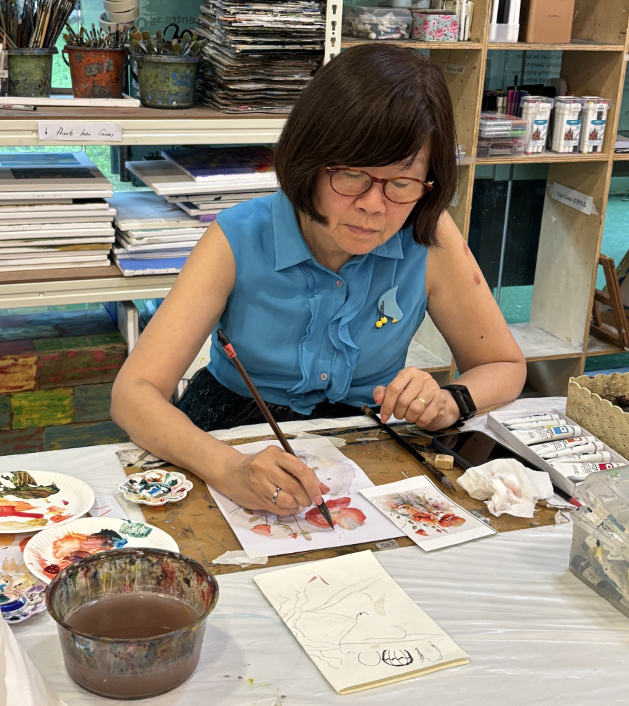 adult watercolour painting art class art course Visual Arts Centre