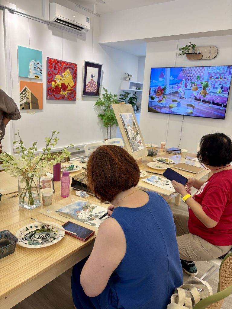 adult watercolour painting art class art course Visual Arts Centre