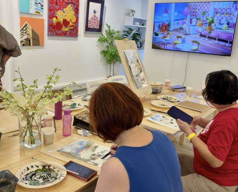 Chinatown singapore Visual Arts Centre Chinatown Art gallery and studio venue event space hire - watercolour painting Ong Kim Seng art workshop art course event