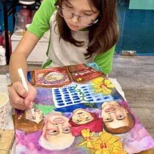 Children learning creative drawing and painting at Visual Arts Centre Singapore