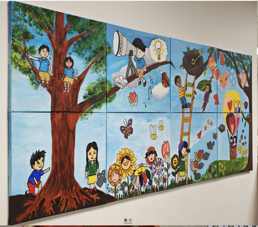 framed mural acrylic painting artwork Visual Arts Centre