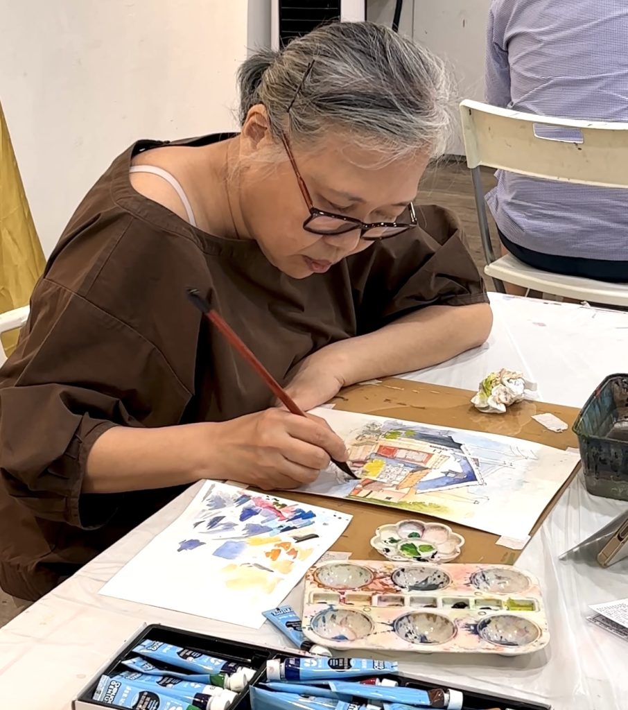 senior watercolour painting art course art class Visual Arts Centre