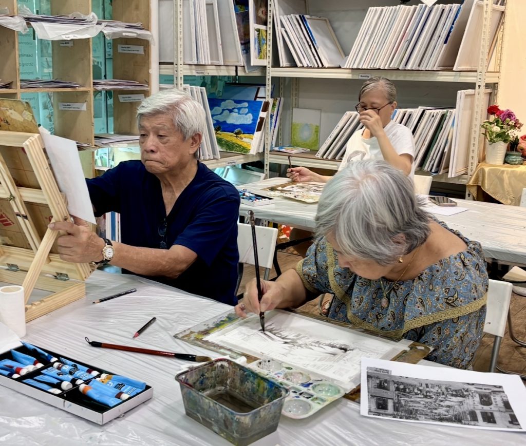 senior watercolour painting art course art class Visual Arts Centre