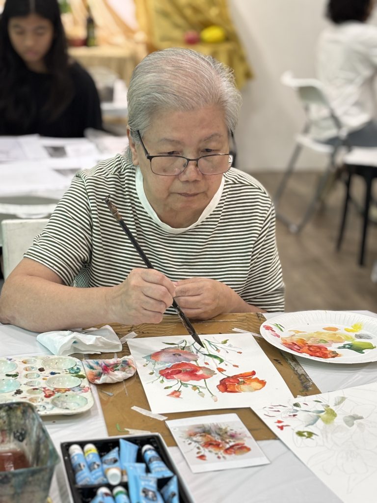senior watercolour painting art course art class Visual Arts Centre