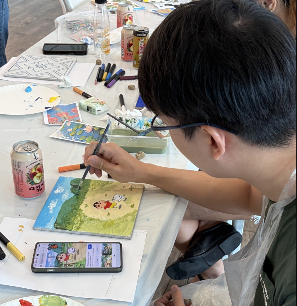 Peranakan tile painting art workshop Racial Harmony Day & National Day art jamming team bonding