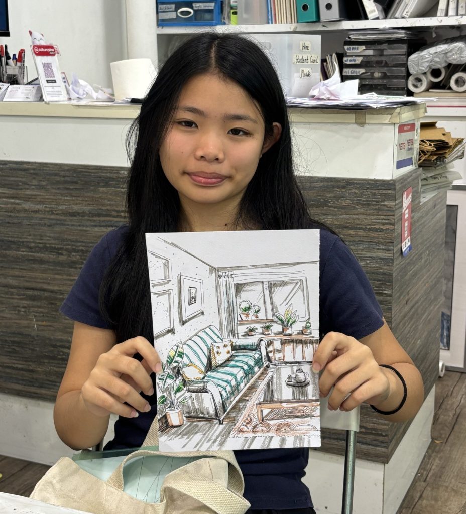 Best Interior Design Art Course in Singapore by Visual Arts Centre EAE Portfolio Prep for Teens Private One to One Lessons