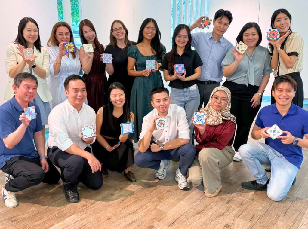 Best Corporate Team Bonding Company Team Bonding Art Jamming in Singapore Peranakan Tile Mural Painting by Visual Arts Centre Singapore