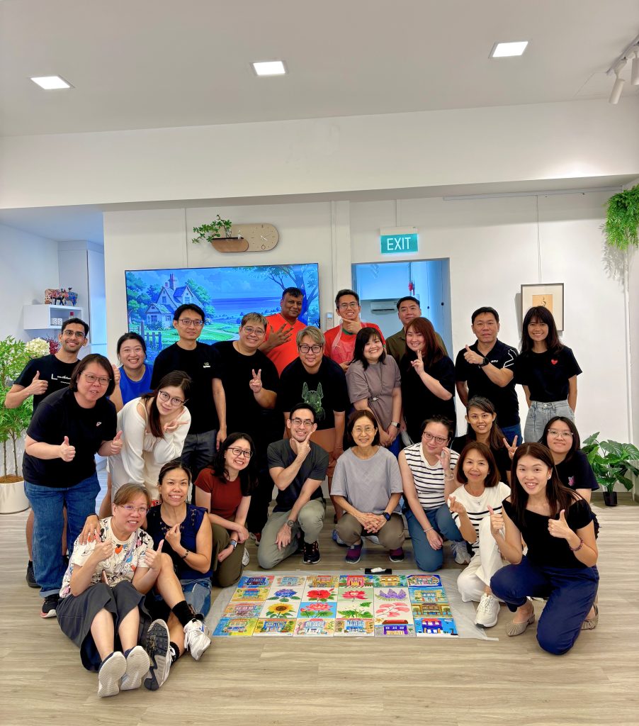 Best Chinatown Team Bonding Location in Singapore at VAC Art Gallery & Studio Corporate Team Bonding Art Jamming Mural Painting