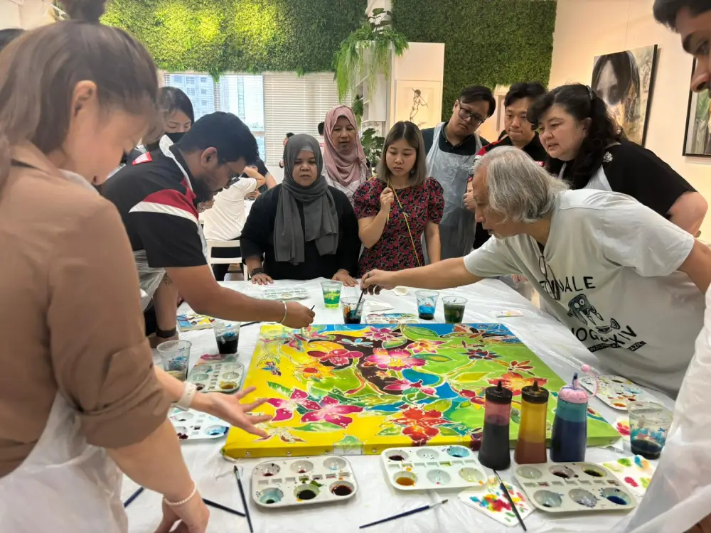 Batik Painting Art Jamming Team Bonding mural painting