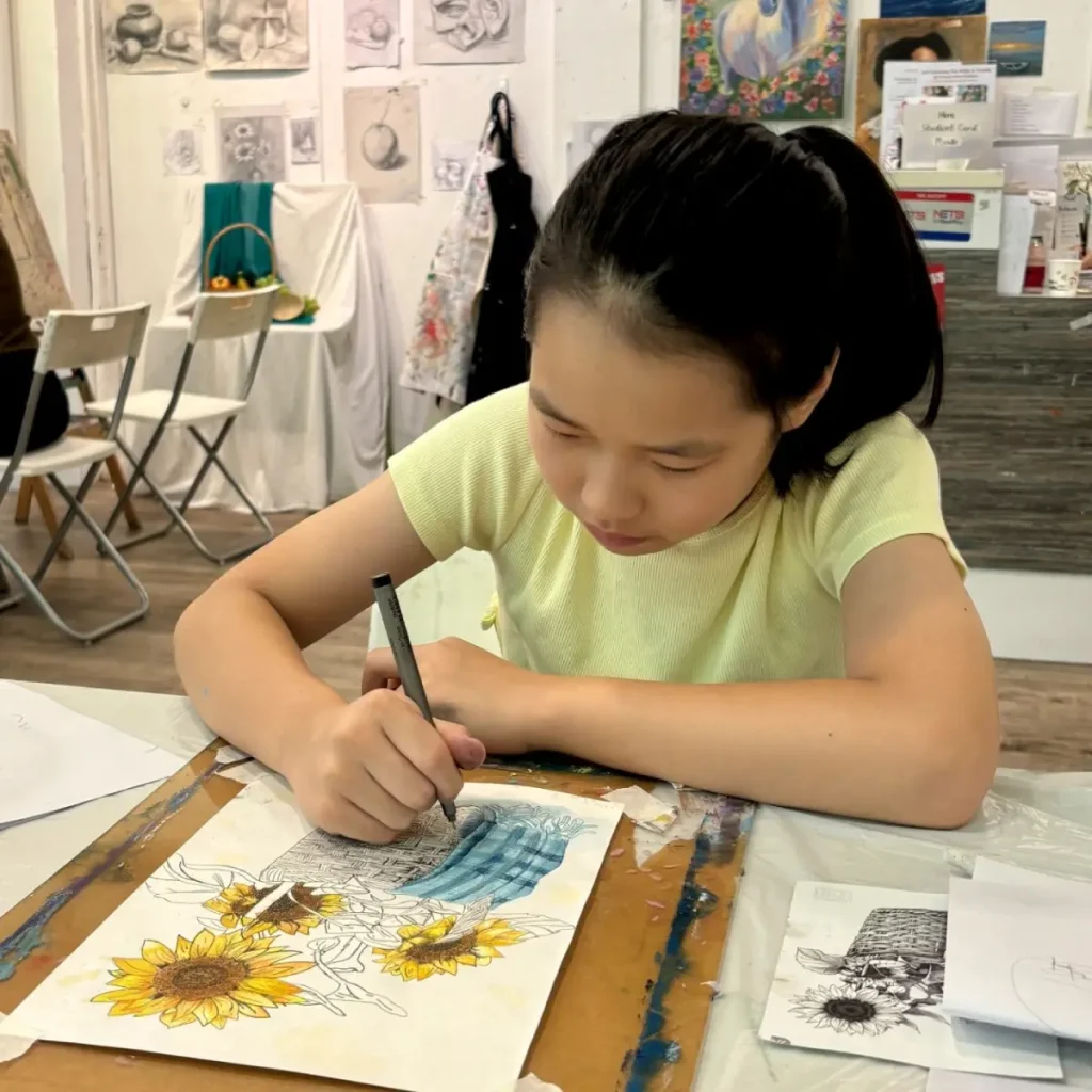 Children/Kids Art Class | Art Course (Professional) – Line Drawing with Watercolour Painting (7-9YO)