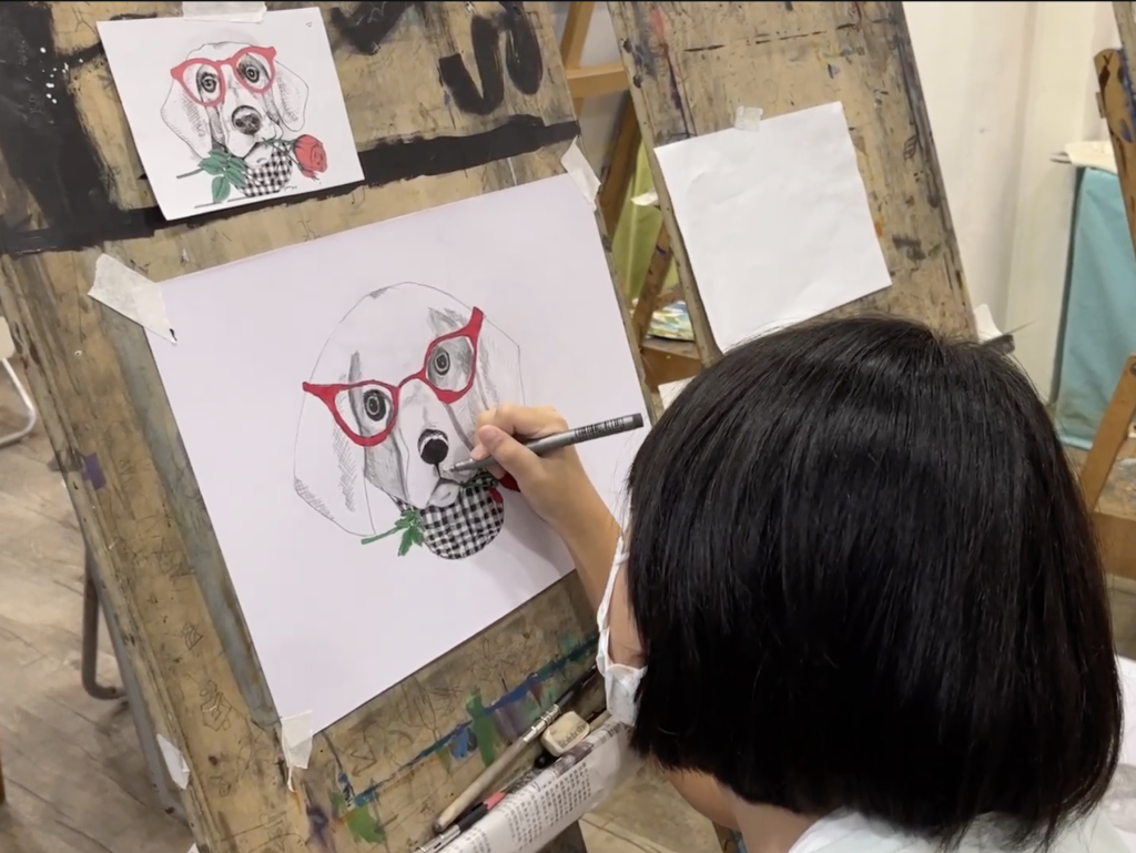 Best Professional Line Drawing with Watercolour Art Course for Kids & Children in Singapore by Visual Arts Centre EAE DSA Secondary SOTA Lasalle NAFA