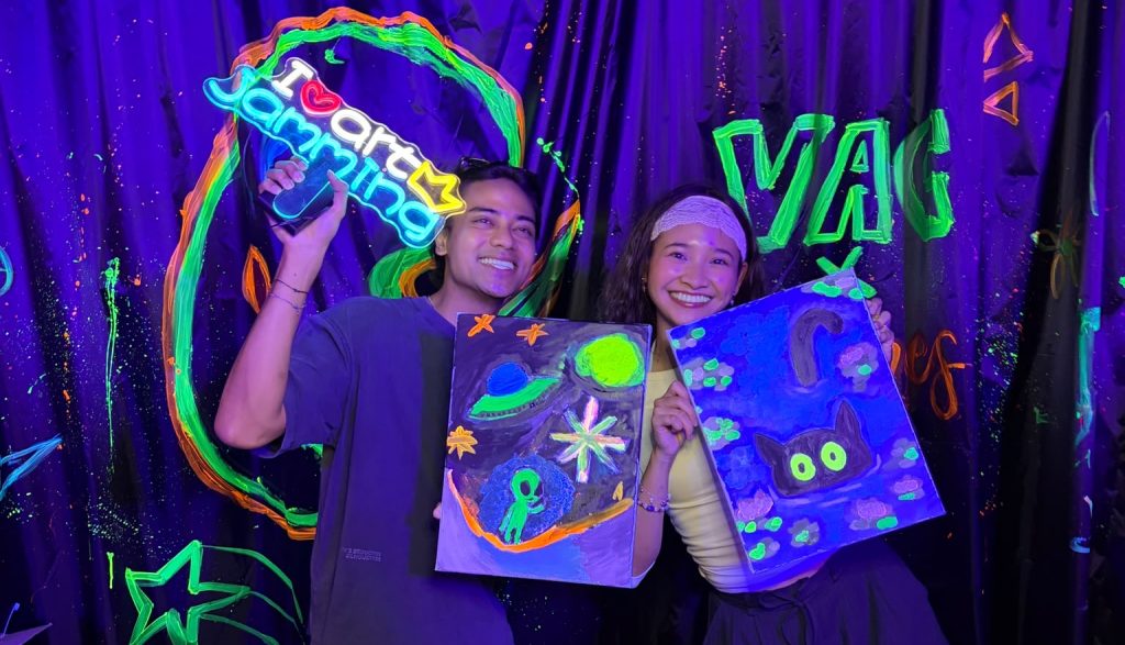 Best Neon Art Jamming Glow With Face Painting Art Workshop in Singapore Team Bonding Team Building by Visual Arts Centre