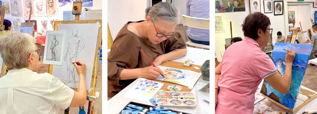 Best Senior 3 Medium Art Immersion Watercolour Painting | Acrylic Painting | Drawing & Sketching Art Course in Singapore by Visual Arts Centre